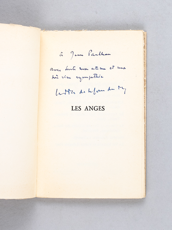 photo n°2 : Les Anges. [ Livre dédicacé par l'auteur à Jean Paulhan - édition originale ]