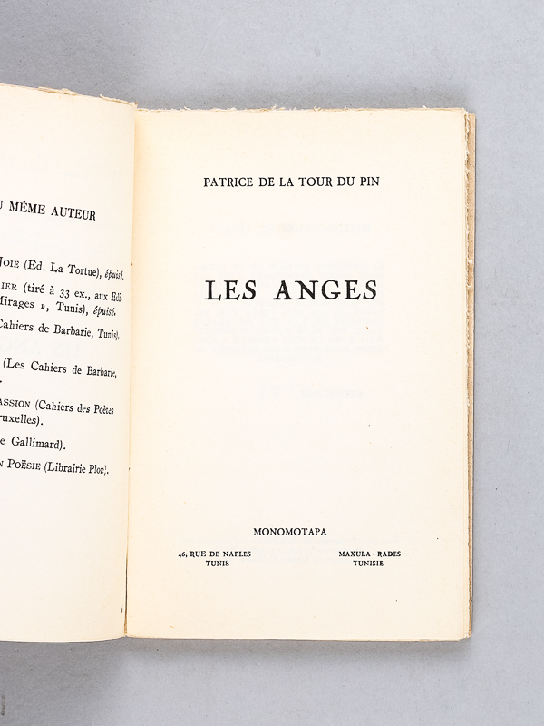 photo n°3 : Les Anges. [ Livre dédicacé par l'auteur à Jean Paulhan - édition originale ]