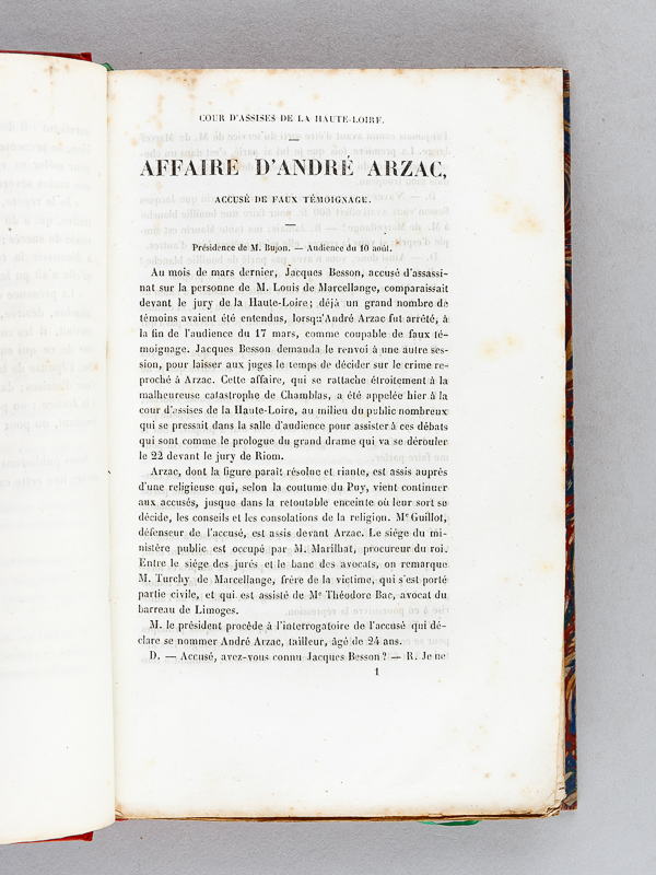 photo n°5 : L'Affaire Marcellange. Cours d'Assises de la Haute-Loire, du Puy-de-Dôme et du Rhône.