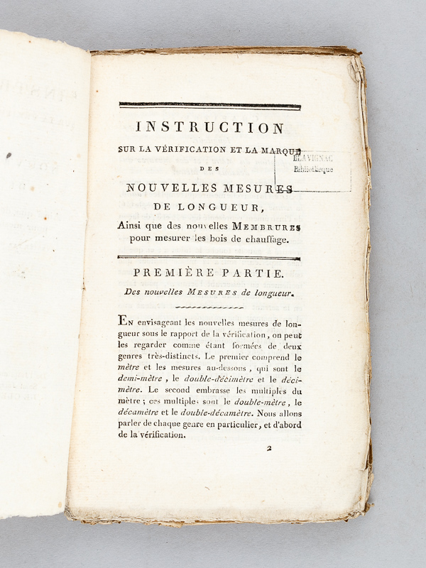photo n°2 : Instruction sur la vérification et la marque des Nouvelles Mesures de Longueur, ainsi que des nouvelles Membrures pour mesurer les bois de chauffage - Instruction sur la vérification et la marque des Mesures de Capacité - Instruction
