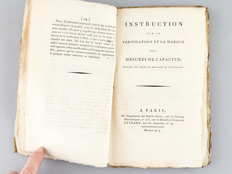 photo n°6 : Instruction sur la vérification et la marque des Nouvelles Mesures de Longueur, ainsi que des nouvelles Membrures pour mesurer les bois de chauffage - Instruction sur la vérification et la marque des Mesures de Capacité - Instruction