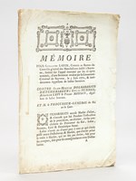 Mémoire pour Guillaume Lafon, Commis au Bureau du Contrôle Général des Manufactures établi à Bayonne, intimé sur l'appel interjeté par les ci-après nommés, d'une Sentence rendue par le L