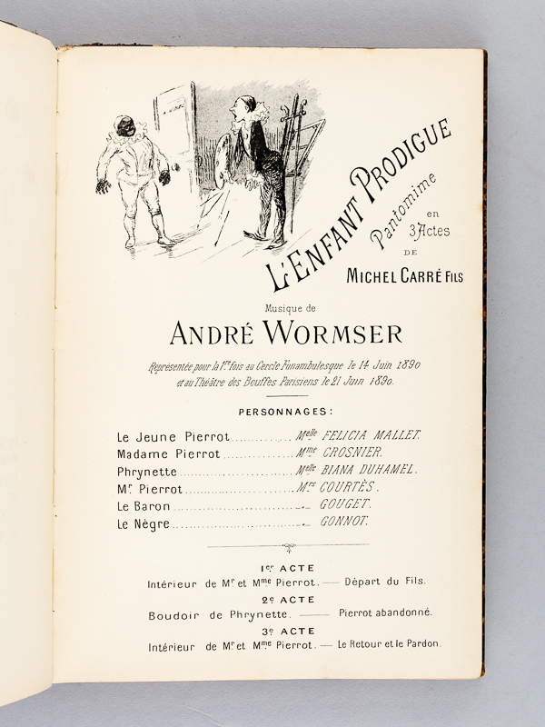 photo n°6 : [ 2 titres reliés en un vol. ] Le Docteur Blanc. Mimodrame fantastique en Quatre Actes et Douze Tableaux de Catulle Mendès, musique de Gabriel Perné. Partition complète -  L'Enfant Prodigue. Pantomime en 3 actes de Michel Carr&