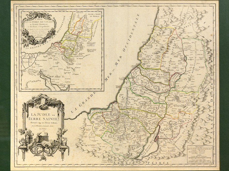 photo n°2 : La Judée ou Terre Sainte divisée en ses douze Tribus. Par le Sr. Robert, Géographe du Roi, avec privilège, 1750 [Avec :] Carte de la Terre de Canaan ou Terre Promise à Abraham et à sa Postérité.