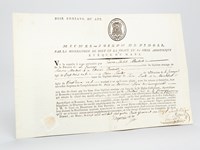 Dispense d'empêchement à mariage du trois au troisième degré de consanguinité accordée à deux paroissiens de La Fresnaye le 20 avril 1804
