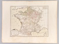 Les 5 Départements des Fermiers Généraux pour les Aides ave les Recettes générales [ Belle carte en coloris d'époque, extraite de l'atlas 'La France considérée sous tous les principaux points de vue