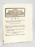 Loi relative au Corps royal du Génie, & à la manière dont il doit être composé. Donnée à Paris le 31 octobre 1790