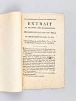 Extrait du registre des Délibérations de l'Administration Centrale du Département de Seine et Oise. Séance publique du 14 Fructidor, l'an 5ème de la République Françoise, une & indivisible. 'L'Administratio