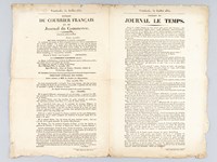 Vendredi 30 juillet 1830. Extrait du Courrier Français et du Journal du Commerce. 'Proclamation. Paris 29 juillet' [ Proclamations de Lafayette, nomination de M. Chardel comme directeur-général provisoire des Postes du gouvernement, e