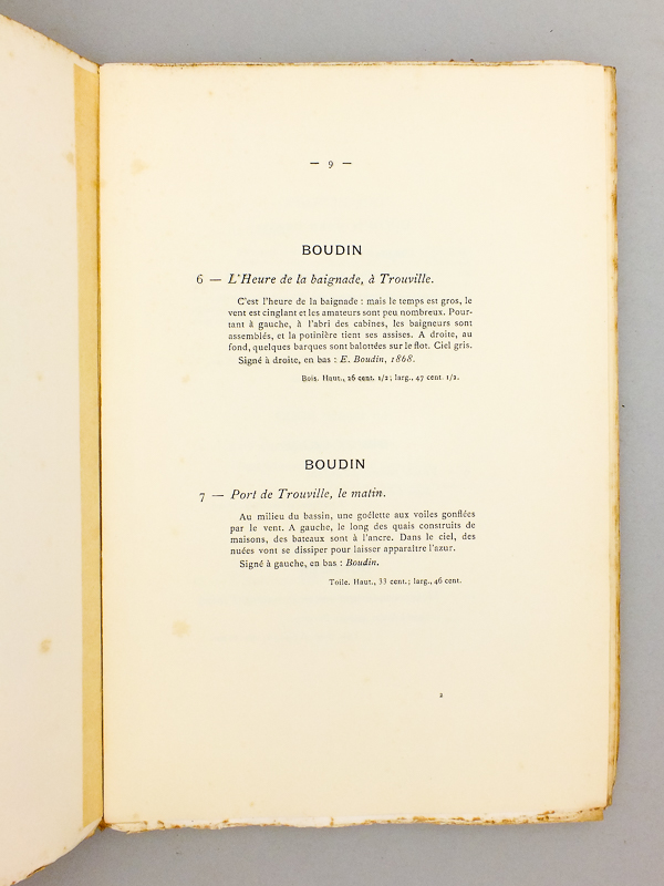 photo n°5 : Collection de feu M. E. Coudray. Catalogue des Tableaux Modernes ( Hôtel Drouot, 12 et 13 juin 1908 ). Aquarelles, Pastels, Dessins par Bouché, Boudin, J. L. Brown, Ch. Chaplin, Cock, Corot, Daubigny, De Marne, Detaille, Diaz, Dinet, Dupr&eac