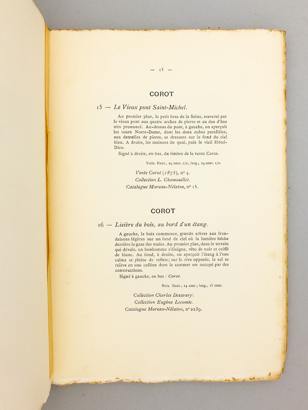 photo n°9 : Collection de feu M. E. Coudray. Catalogue des Tableaux Modernes ( Hôtel Drouot, 12 et 13 juin 1908 ). Aquarelles, Pastels, Dessins par Bouché, Boudin, J. L. Brown, Ch. Chaplin, Cock, Corot, Daubigny, De Marne, Detaille, Diaz, Dinet, Dupr&eac