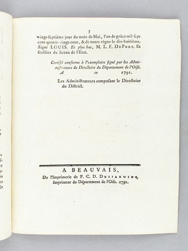 photo n°4 : Loi pour la protection des Etablissemens François à Avignon, & pour le maintien de la tranquillité dans cette Ville. Décret de l'Assemblée Nationale du 20 Novembre 1790 [On joint : ] Loi relative aux troubles d'Avignon,