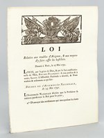 Loi pour la protection des Etablissemens François à Avignon, & pour le maintien de la tranquillité dans cette Ville. Décret de l'Assemblée Nationale du 20 Novembre 1790 [On joint : ] Loi relative aux troubles d'Avignon,