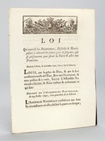 Loi qui autorise les Départemens, Districts & Municipalités à admettre les jeunes gens de seize ans, qui se présenteront pour servir la Patrie & aller aux Frontières. Donnée à Paris, le 28 juillet 1792. D&e