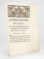 Lettres Patentes du Roi, sur le Décret de l'Assemblée Nationale, du 14 du présent mois, qui prohibent l'entrée du Sel étranger dans le Royaume, données à Paris, le 22 Mai 1790 : 'Le transport & le cabotage