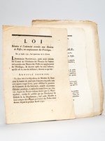 [ 3 lois et décrets relatifs aux Maîtres de Poste ] 1e : Loi relative à l'indemnité acordée aux Maîtres de Postes en remplacement des Privilèges du 30 Août 1792 ; 2e : Décret de la Convention Nat