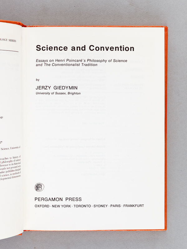 photo n°2 : Science and Convention. Essays on Henri Poincaré's Philosophy of Science and the Conventionalist Tradition. [ On joint : ] 2 LAS par Jean Largeault au mathématicien et philosophe René Thom / [ Enclosed : ] 2 handwr. letters by Jean La