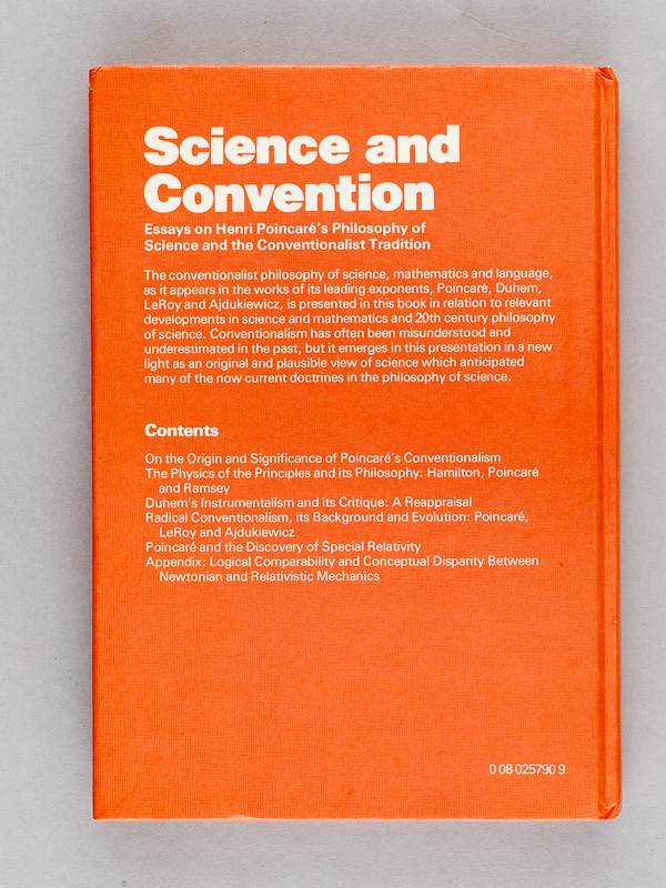 photo n°8 : Science and Convention. Essays on Henri Poincaré's Philosophy of Science and the Conventionalist Tradition. [ On joint : ] 2 LAS par Jean Largeault au mathématicien et philosophe René Thom / [ Enclosed : ] 2 handwr. letters by Jean La