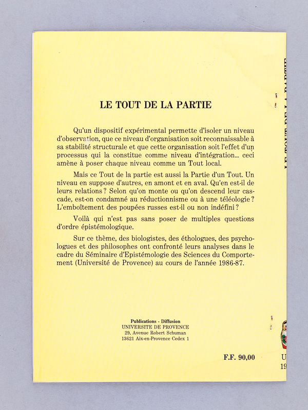 photo n°5 : Niveaux d'observation, niveaux d'organisation, niveaux d'intégration. [ Livre dédicacé par l'auteur ]