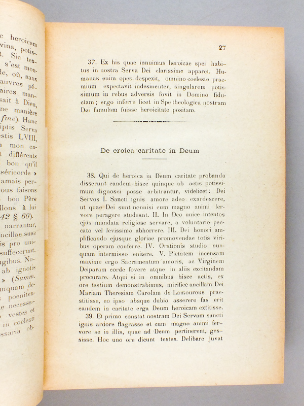 photo n°5 : Burdigalen. Beatificationis et canonizationis servae Dei Mariae Theresiae Carolae de Lamourous, Fundatricis Instituti Sororum a Misericordia. Positio. Super Introductione Causae [ De la béatification et canonisation de la servante de Dieu Marie Th&
