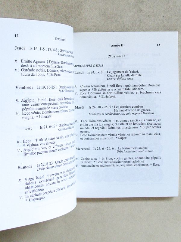 photo n°5 : Lectionnaire Monastique à l'usage de l'Abbaye d'Ozon. Avent (3 Tomes - Complet) I : Dimanches de l'Avent ; II : Semaines I-II Sanctoral ; III : Semaine III de l'Avent & du 17 au 23 décembre.