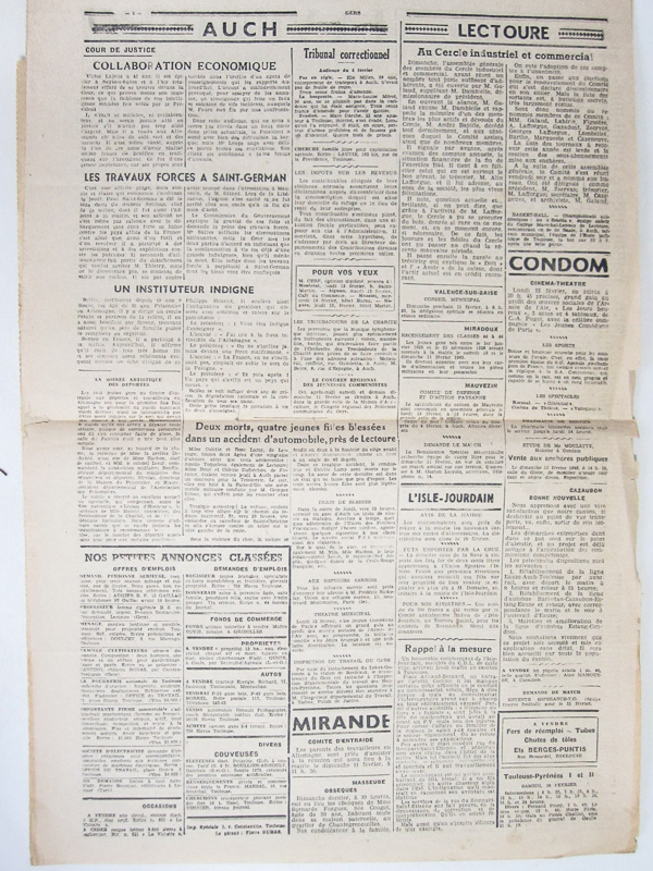 photo n°3 : La Victoire. Grand Quotidien Régional [ Lot de 9 numéros de janvier, février et mars 1945  - Informations générales et informations locales sur les secteurs d'Auch - Condom - Lectoure]