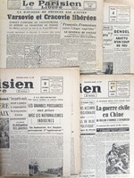 Le Parisien Libéré [ Lot de 9 numéros de 1945, dont 1 de janvier, 2 d'octobre, 5 de novembre et 1 de décembre ]