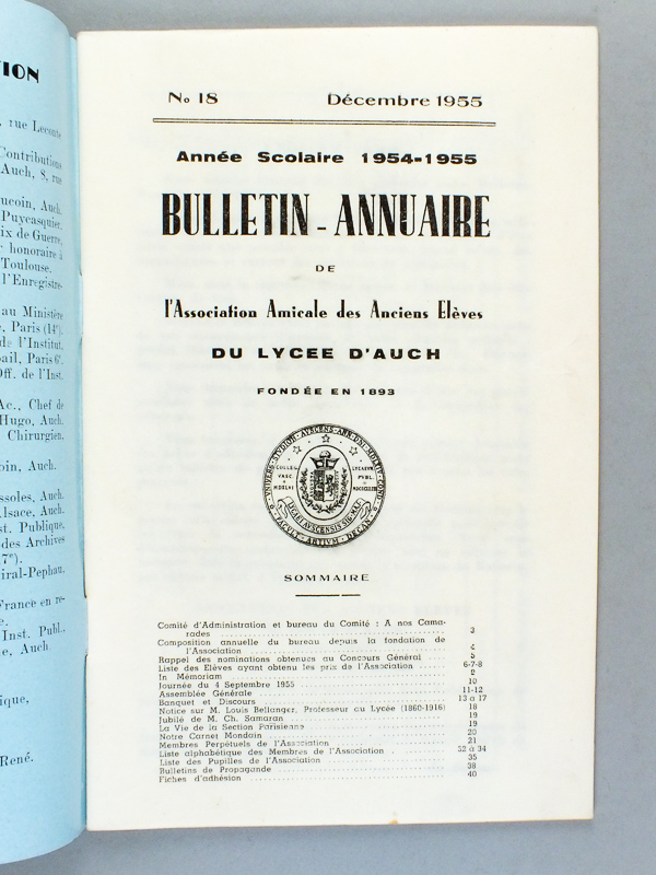 photo n°3 : Bulletin-Annuaire de l'Association Amicale des Anciens Elèves du Lycée d'Auch [ Lot de 47 numéros non suivis du 18 au 69, de 1955 à 2007 ] N°18 : 1955 - 19 : 1956 - 20 : 1957 - 21 : 1958 - 22 : 1958 - 23 : 1960 - 24 : 1961