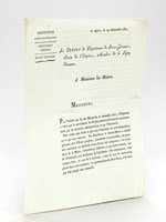 Agen le 24 décembre 1812. Le Préfet du Département de Lot-et-Garonne, Baron de l'Empire, Membre de la Légion d'Honneur, A Messieurs les Maires. 'Messieurs, Par l'article 192 de son Décret du 15 novembre 1811, l'Empereur