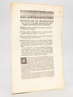 Inventaire de Production que mettent & fournissent pardevant Vous Nosseigneurs du Parlement en la Grand-Chambre. Les Doyen, Syndic, & Communauté des Notaires Royaux de la Ville de Reims, Défendeurs. Contre les Officiers du Bailliage Ducal de