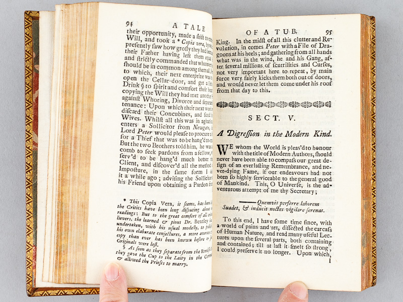 photo n°5 : A Tale of a Tub : Written for the universal Improvement of Mankind. Diu multumque desideratum. To which is added, an account of a Battel between the Antient and Modern Books in St. Jame's Library