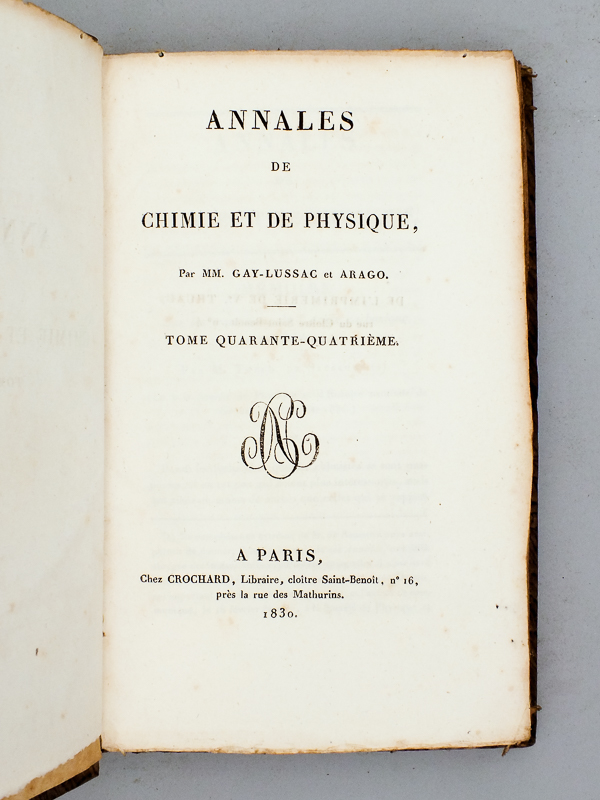 Annales de Chimie et de Physique. 1830 Volume 2 Tome Quarante