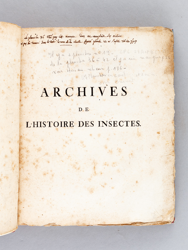 photo n°15 : Archives de l'Histoire des Insectes, publiées en allemand. Traduites en françois.