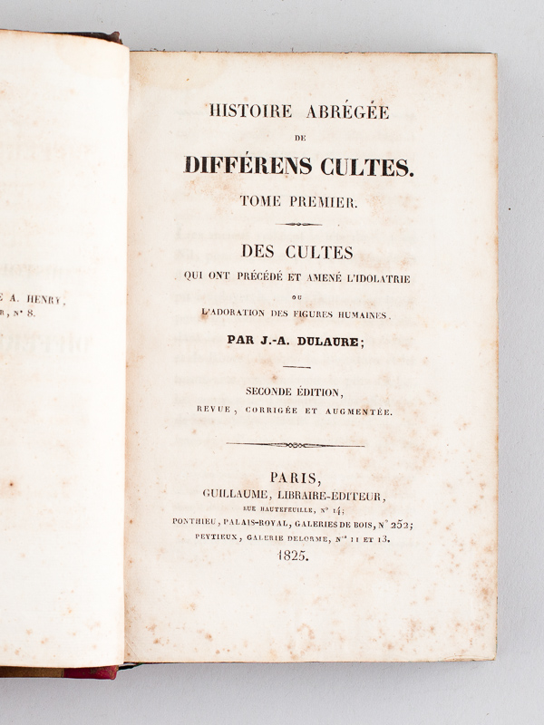 photo n°2 : Histoire abrégée de Différens Cultes (2 Tomes en un vol.  - Complet)
