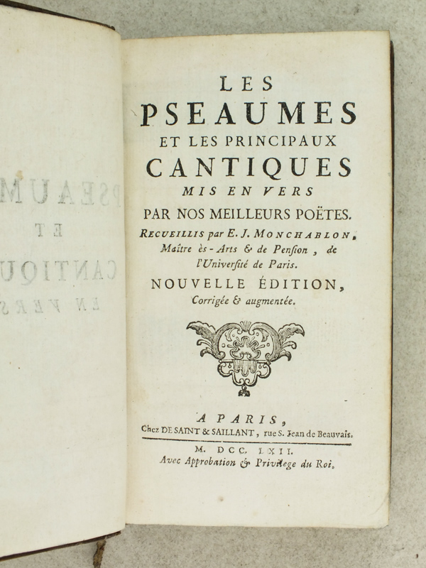photo n°2 : Les Pseaumes et les principaux Cantiques mis en vers par nos Meilleurs Poëtes.