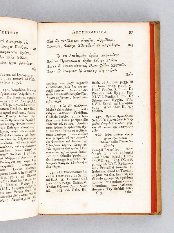 photo n°11 : Ioannis Tzetzae Antehomerica Homerica et Posthomerica e codicibus ededit et commentario instruxit Friedericus Iacobs.