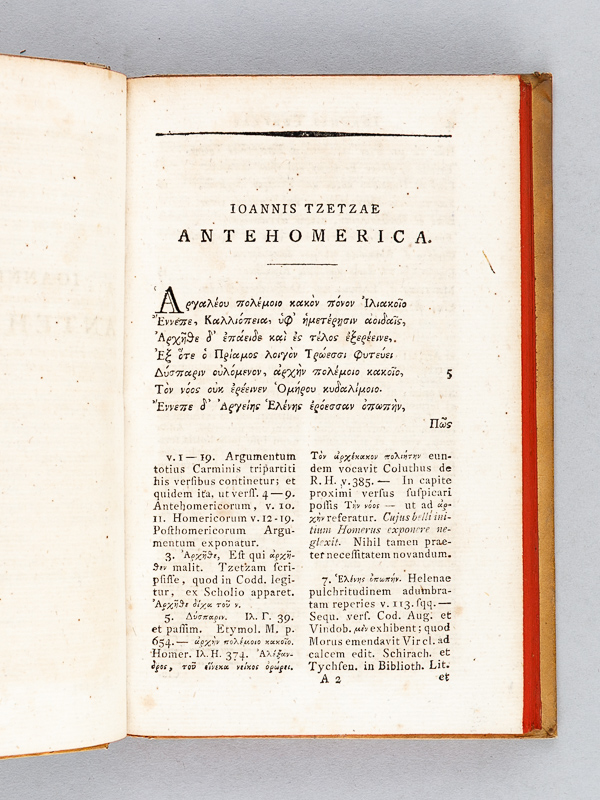 photo n°9 : Ioannis Tzetzae Antehomerica Homerica et Posthomerica e codicibus ededit et commentario instruxit Friedericus Iacobs.