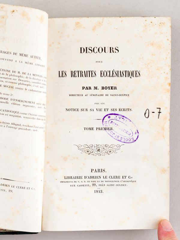 photo n°2 : Discours pour les retraites ecclésiastiques, par M. Boye. Avec une Notice sur sa vie et ses écrits  (2 Tomes - Complet)