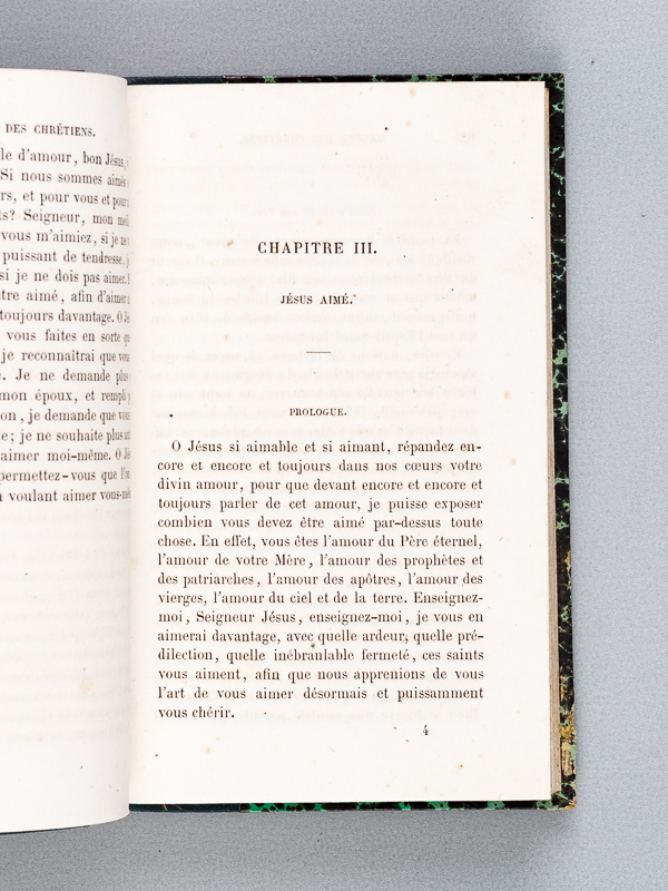 photo n°10 : Manuel des Chrétiens divisé en sept livres : Connaissance du Christ - Amour du Christ - Imitation du Christ - Présence du Christ - Manière de faire Pénitence, de la Sainte Communion - De l'art de bien Mourir.