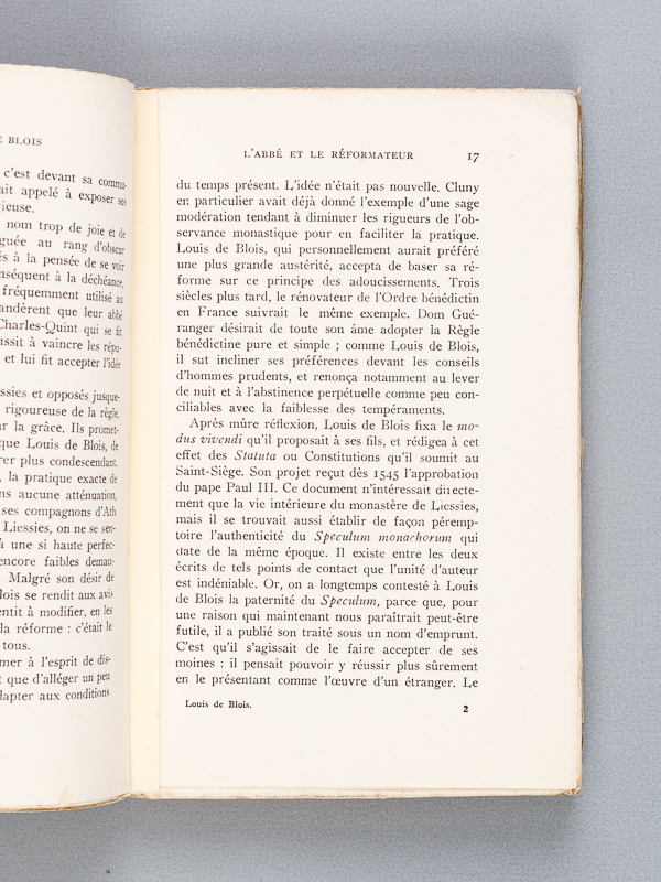 photo n°6 : Louis de Blois. Sa vie et ses Traités ascétiques. I : Esquisse biographique. L'Institution spirituelle.