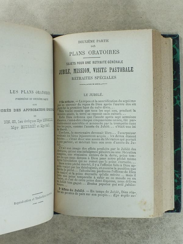 photo n°6 : Les plans oratoires de l'improvisateur sacré [ première et deuxième parties , reliées en un volume ] - à l'usage des curés et prédicateurs n'ayant souvent ni le temps ni les ouvrages nécessaires pour