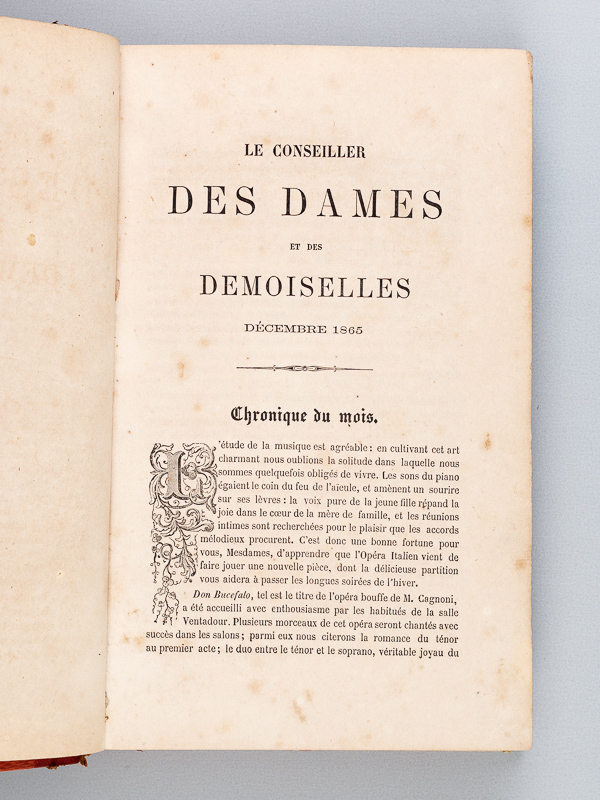 photo n°2 : Le Conseiller des Dames et des Demoiselles. Journal d'Economie domestique et de travaux à l'aiguille. Décembre 1865 - Septembre 1866