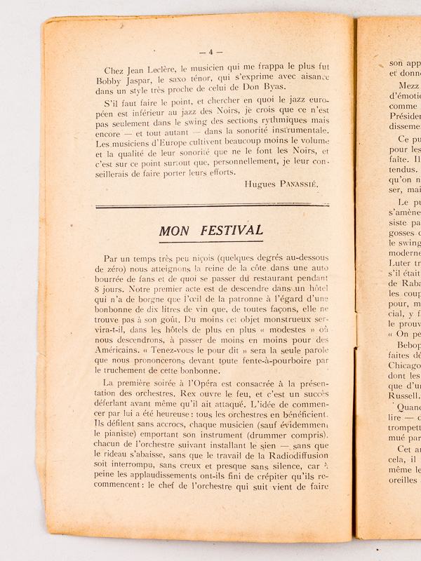 photo n°2 : Bulletin du Hot-Club de France. Après le Festival de Nice [ 1948 ]