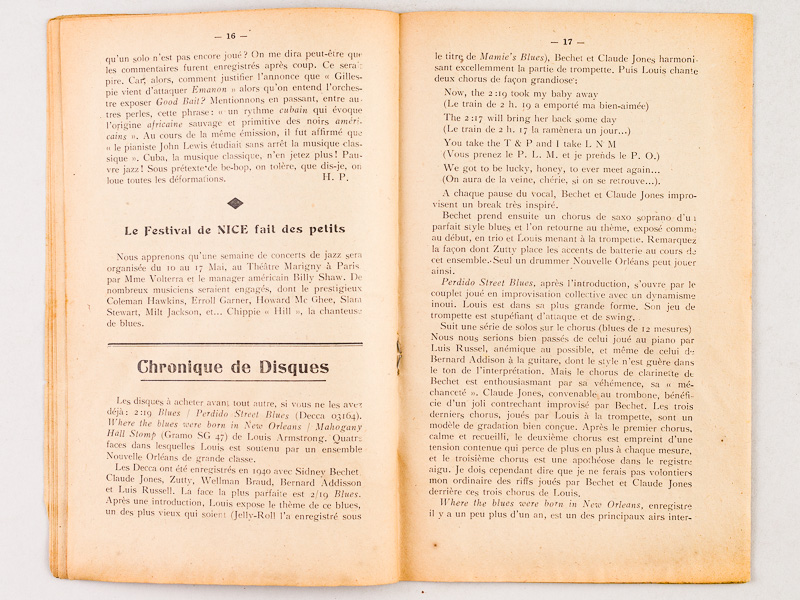 photo n°4 : Bulletin du Hot-Club de France. Après le Festival de Nice [ 1948 ]