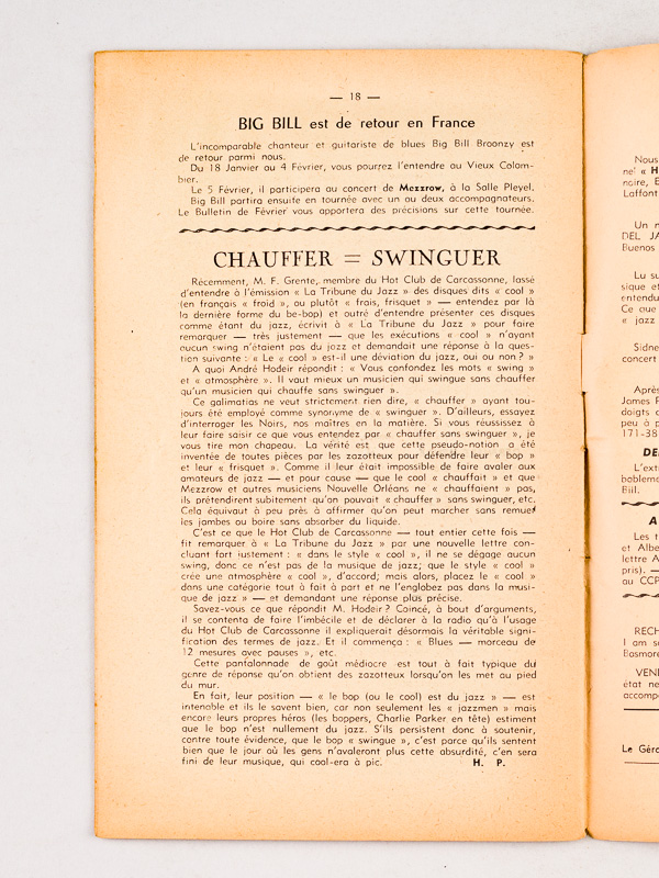 photo n°8 : Bulletin du Hot-Club de France. N° 14 - 15 - 16 - 17 - 18 - 19 - 20 - 21 - 22 - 23 : Année 1952 Complète (10 Numéros) N° 14 : Janvier 1952 ; N° 15 : Février 1952 ; N° 16 : Mars 1952 ; N° 17 : Avril 19521 ; N