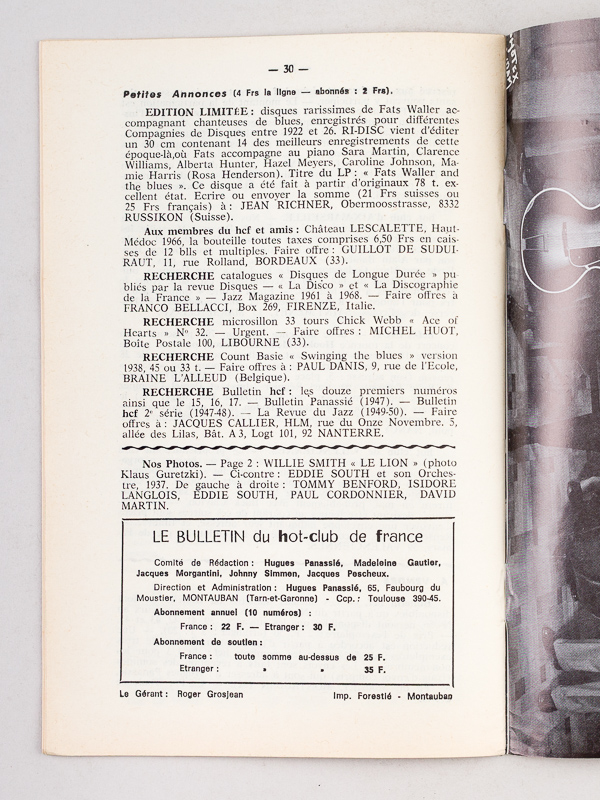 photo n°8 : Tout sur le Jazz. Bulletin du Hot-Club de France. N° 184 - 185 - 186 - 187 - 188 - 189 - 190 - 191 - 192 - 193 : Année 1969 Complète (10 Numéros)