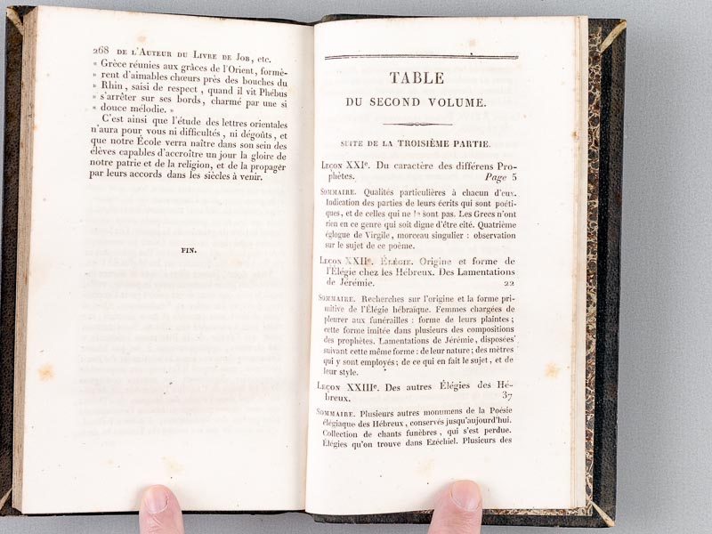 photo n°12 : Leçons sur la poésie sacrée des Hébreux , traduites pour la première fois en français du latin ( 2 tomes - complet )