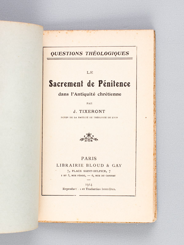 photo n°2 : Le Sacrement de Pénitence dans l'Antiquité chrétienne.