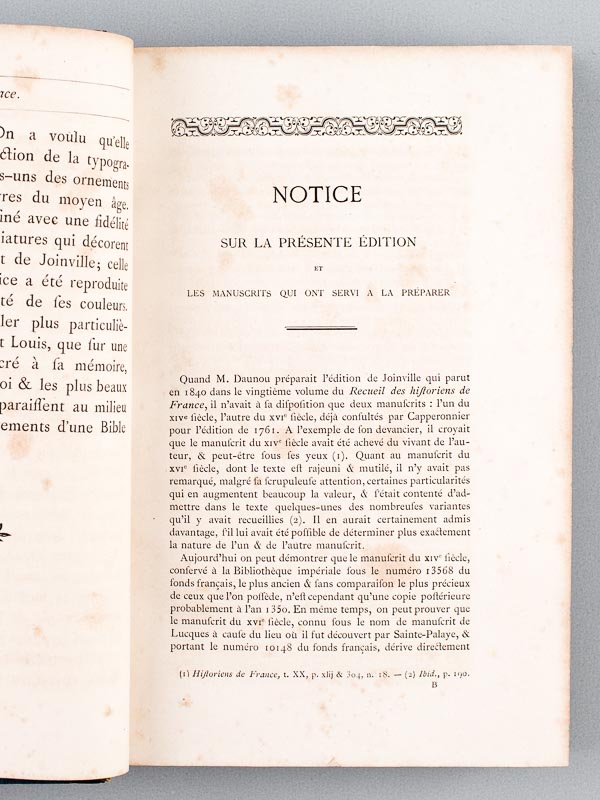 photo n°4 : Oeuvres de Jean Sire de Joinville comprenant : L'Histoire de Saint Louis, le Credo et la Lettre à Louis X, Avec un texte rapproché du français moderne mis en regard du texte original, corrigé et complété à
