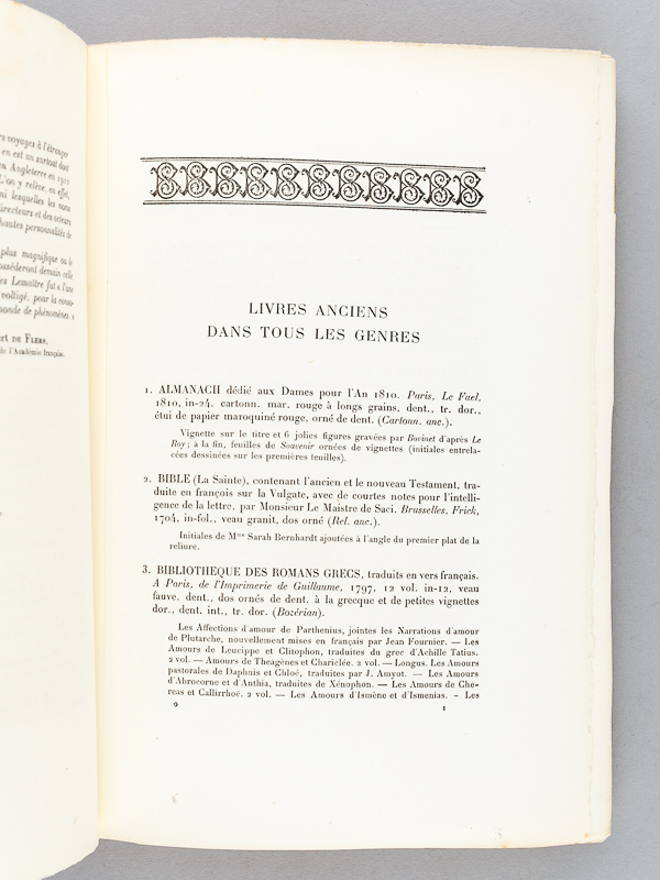 photo n°6 : Bibliothèque de Mme Sarah Bernhardt [ Exemplaire du tirage de luxe sur Papier de hollande ]